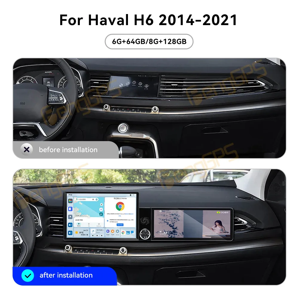 Car Accessories Radio For Haval H6 2014-2021 Android Auto GPS Navigation Multimedia Stereo Receiver Head Unit Offline Maps