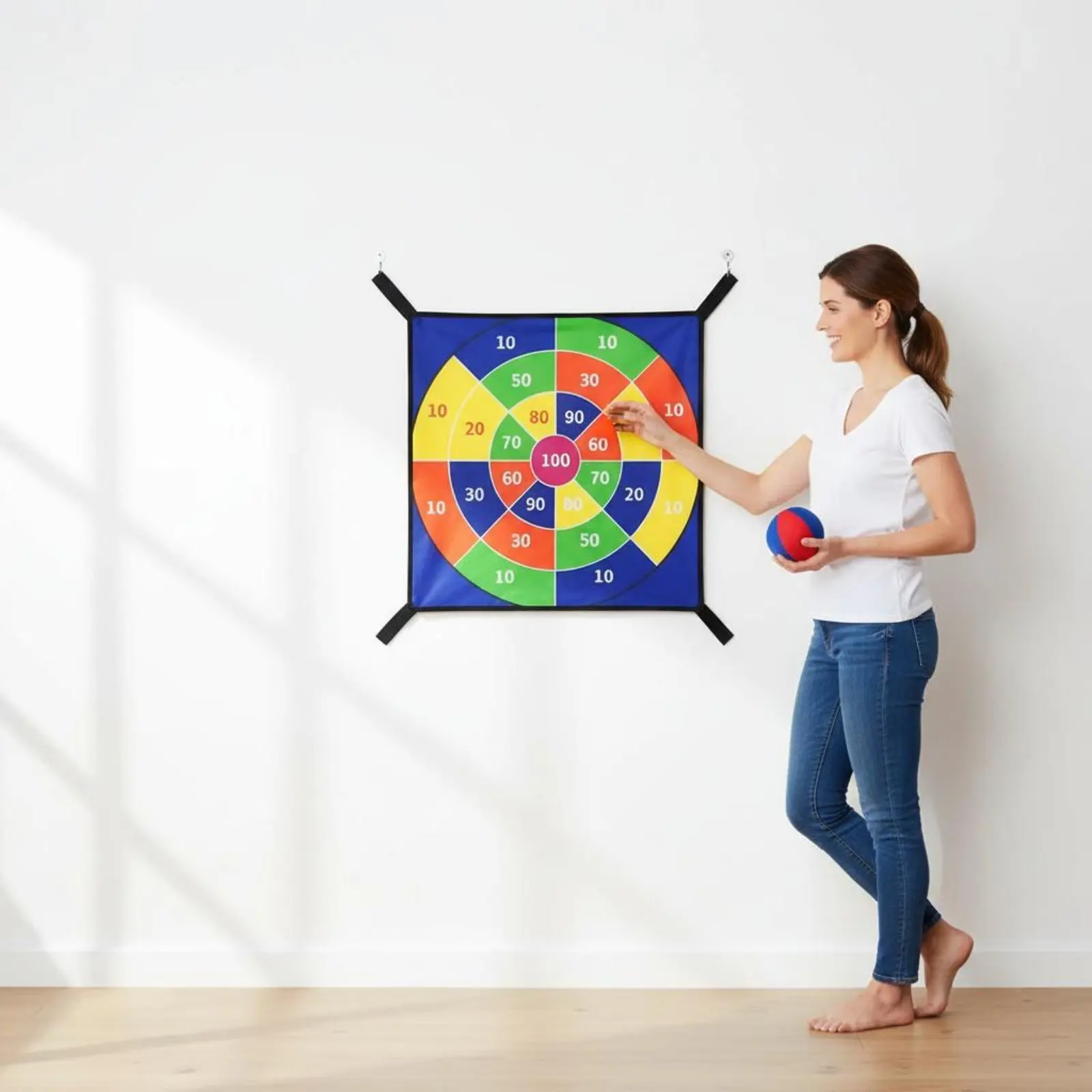 

Trampoline Target Board Safe Substitute to Sharp Darts Sticky Ball Dartboard Sticky Ball Target Board Soft Fabric for Children
