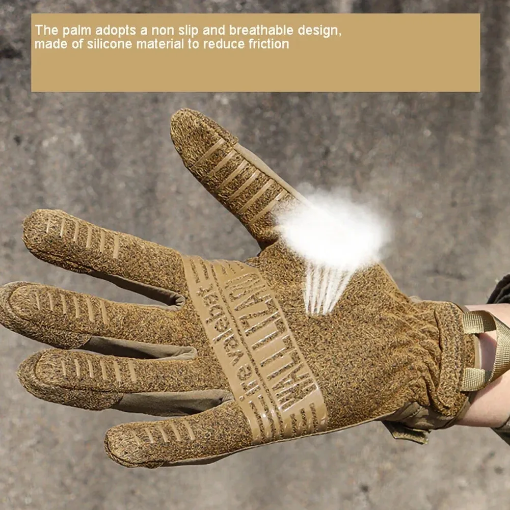 Guantes tácticos militares para motocicleta, guantes con dedos completos para pantalla táctil, conducción al aire libre, ciclismo, guantes antideslizantes transpirables