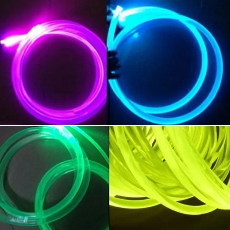PMMA Side Glow Optic Fiber Cable High Brightness For Car LED Lights Fiber Hanging Lamp Home Party Decoration 1m X1.5 To4mm