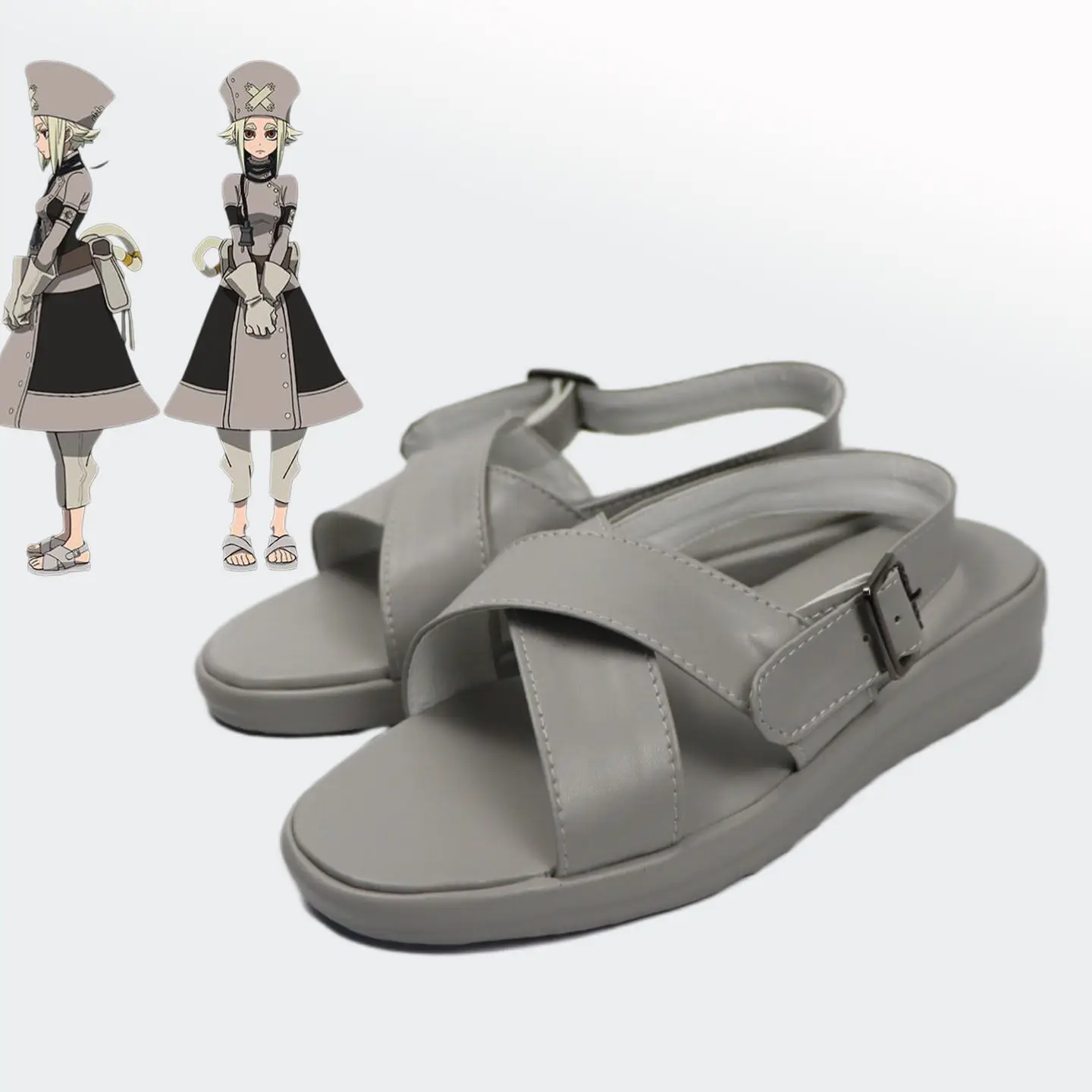 zapatos-de-cosplay-de-anime-gachiakuta-aisha-botas-cortas-de-cuero-pu-grises-para-carnaval-de-halloween
