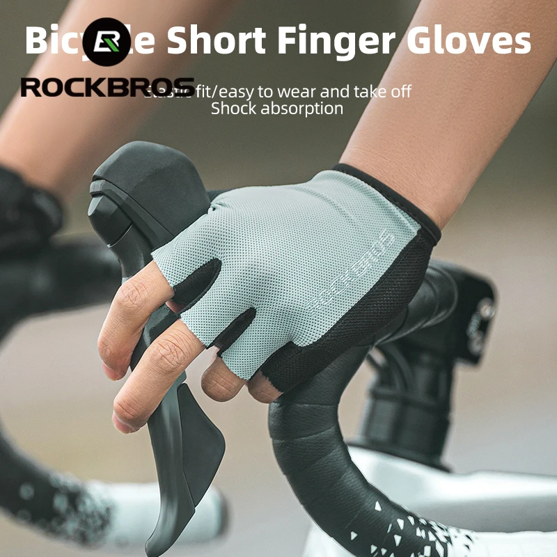 ROCKBROS Men Women Cycling Gloves Fingerless Summer Sports Gloves Anti Slip Breathable MTB Road Bike Gloves Bicycle Accessories