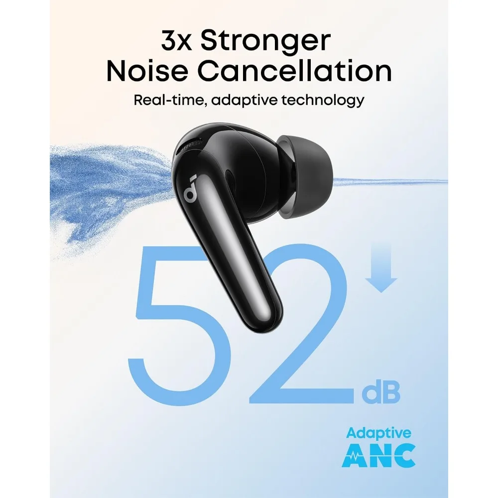 Adaptive Noise Cancelling, Hi-Res Sound, 50H Playtime, Wireless Earbuds, Bluetooth, Spatial Audio, Fast Charging, IP55 view 2