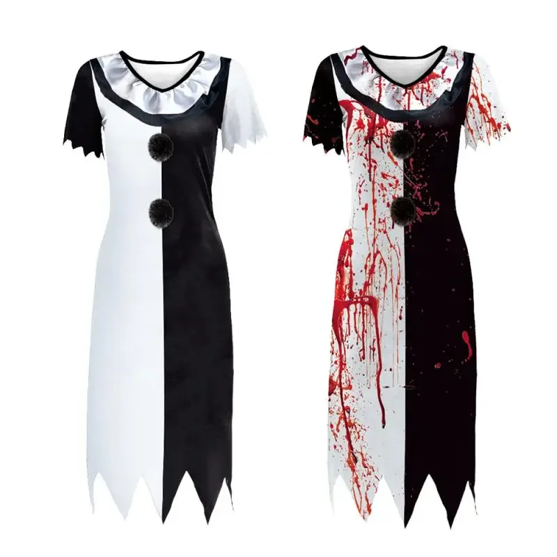 

Кровавое платье Джокера из фильма, платье вампира на Хэллоуин, костюм клоуна, карнавальный костюм на день мертвых, сценический халат, женский карнавальный наряд для вечеринки