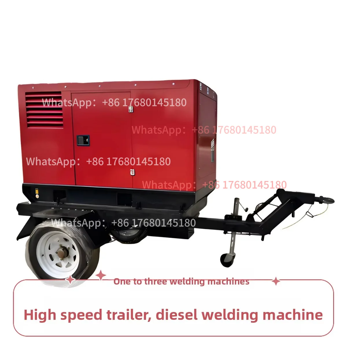 500A 28KW Silent Construction Argon Arc Diesel Welding Generator with Traction Trailer 1800 RPM
