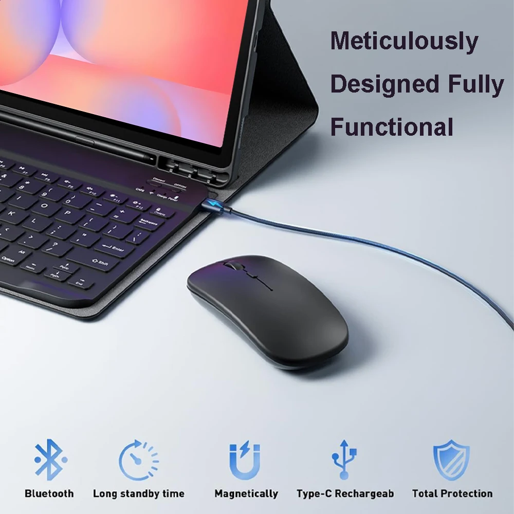 حافظة لهاتف سامسونج جالاكسي تاب S10 لايت 5G 10.9 بوصة، غطاء لوحة مفاتيح بلوتوث لهاتف جالاكسي تاب S10 لايت 10.9 SM-X400/X406B