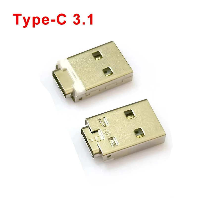 1-10PCS Type-C 3.1 Female to Double-sided USB Am Male Connector 2.0 Charging Version Adapter with PCB Board Inside