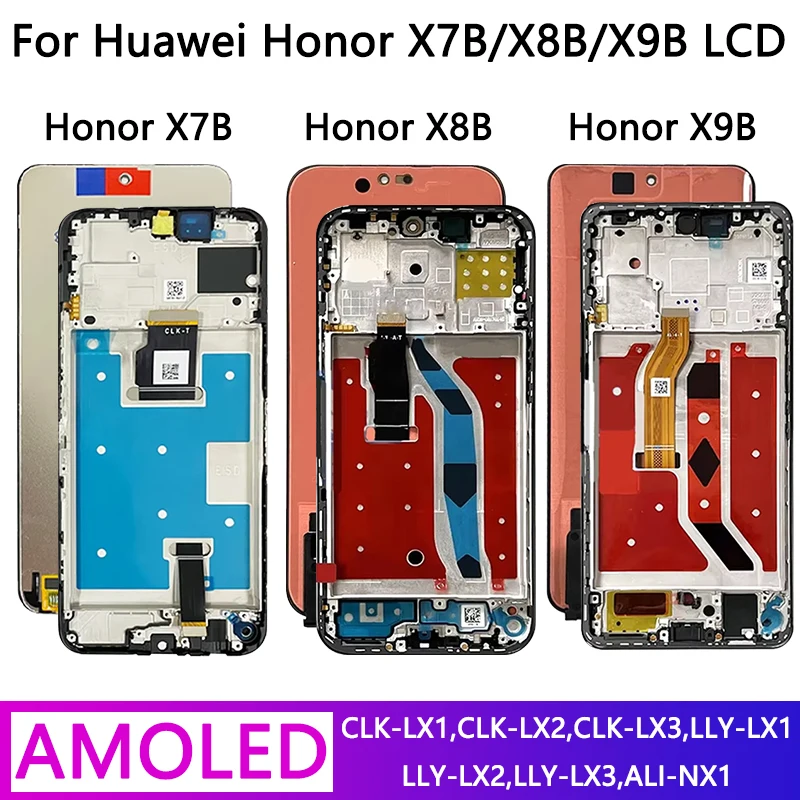 X7B X8B X9B Display Frame For Huawei Honor X7b X8b X9b LCD CLK-LX1 LLY-LX1 ALI-NX1 Display Screen Touch Digitizer Assembly