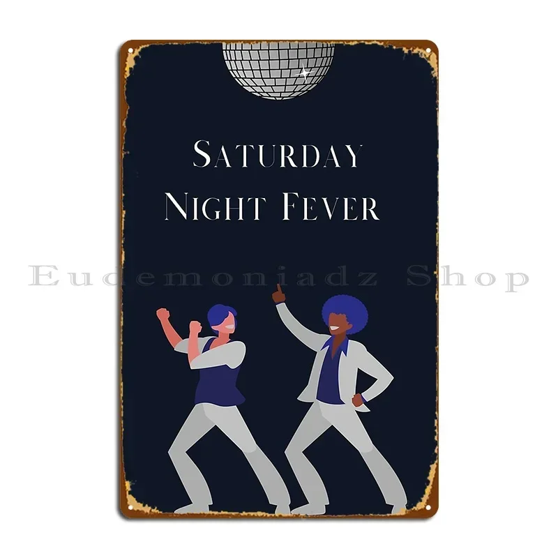 Saturday Night Fever Metal Signs Decoration Garage Club Character Decoration Tin Sign Poster