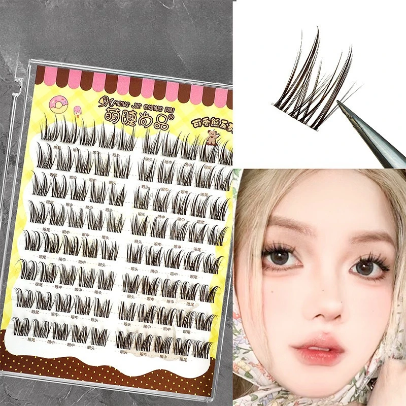 

Self Adhesive False Eyelashes Individual Cluster Lashes Natural Soft Manga Fairy Idol Fake Eyelash Reusable Makeup Tools