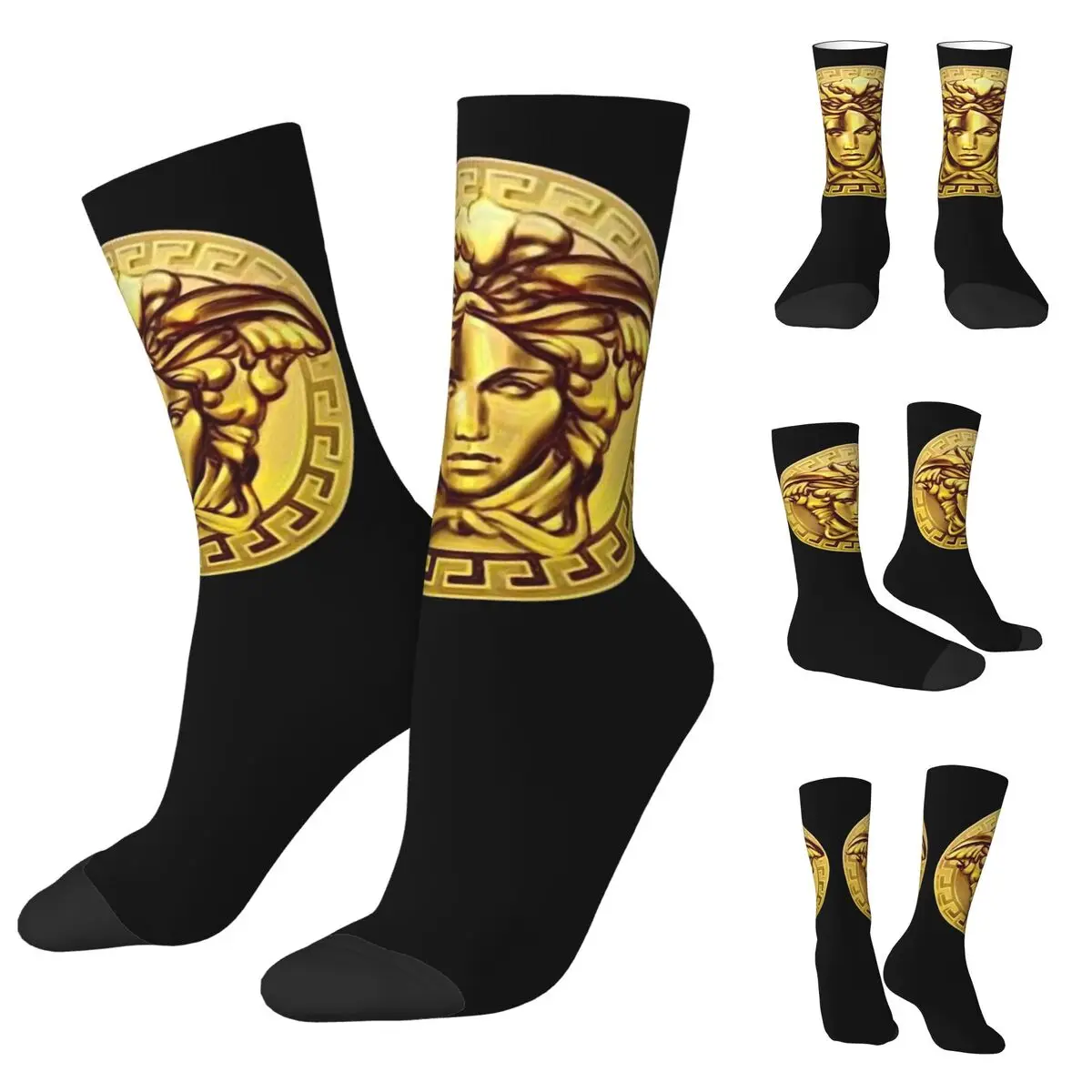 

Golden Lion And Damask Ornament Men Women Socks,Leisure Beautiful printing Suitable for all seasons Dressing Gifts