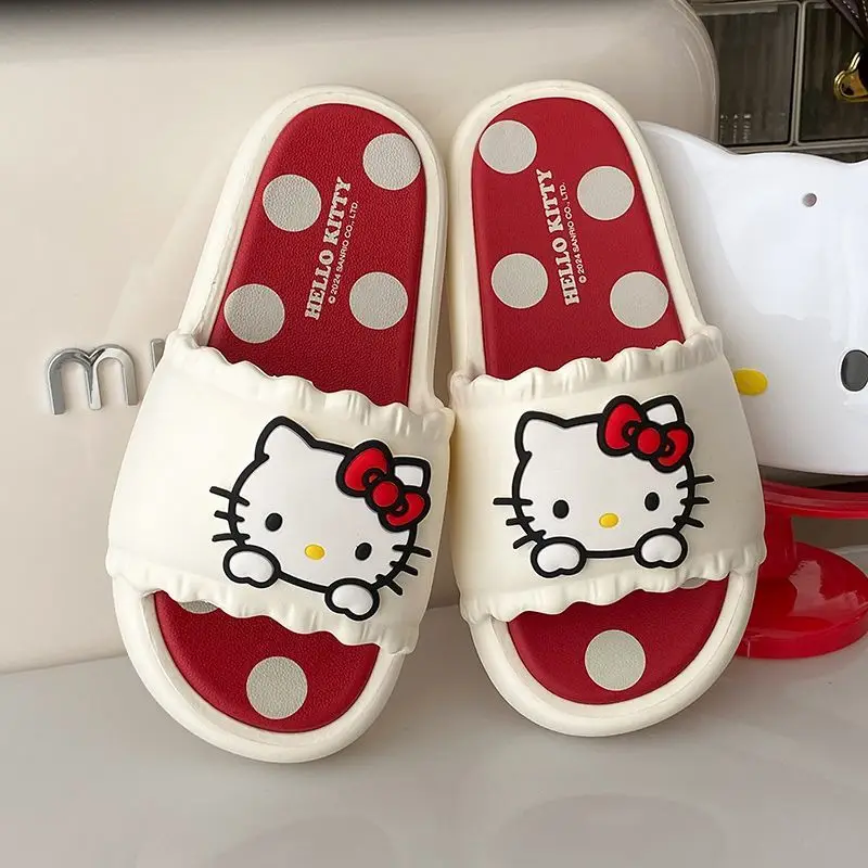 

Cute Sanrio Hello Kitty Summer Slippers Cute Anime Character Hello Kitty Bathroom Slippers Girls Wear Sandals Gift Outside