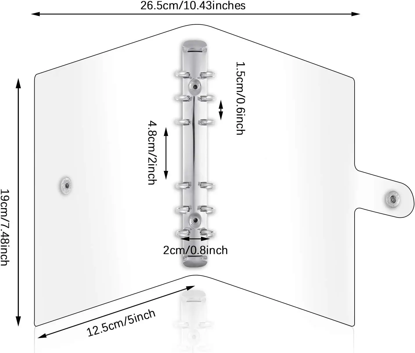 2 pezzi raccoglitore A6 trasparente in PVC morbido 6 anelli raccoglitore economico riutilizzabile pianificatore copertina protezione chiusura con bottone a pressione cartella a fogli mobili