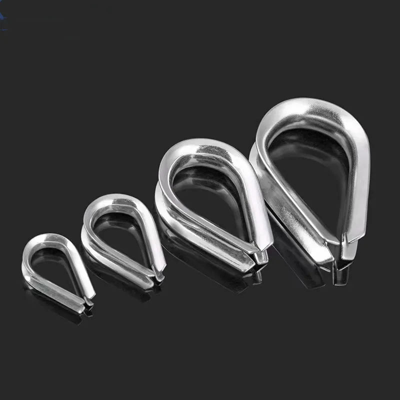 M1.5 M2 M3 M4 M5 M6 304 Stainless Steel Cable Wire Rope Protective Sleeve Thimbles Rigging Chicken Heart Ring Fixing Workpiece