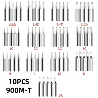 10Pcs/Lot 900M-T Series Soldering Iron Tip Set Lead Free Welding Head for Hakko 936 937 Soldering Station BGA Rework Tools