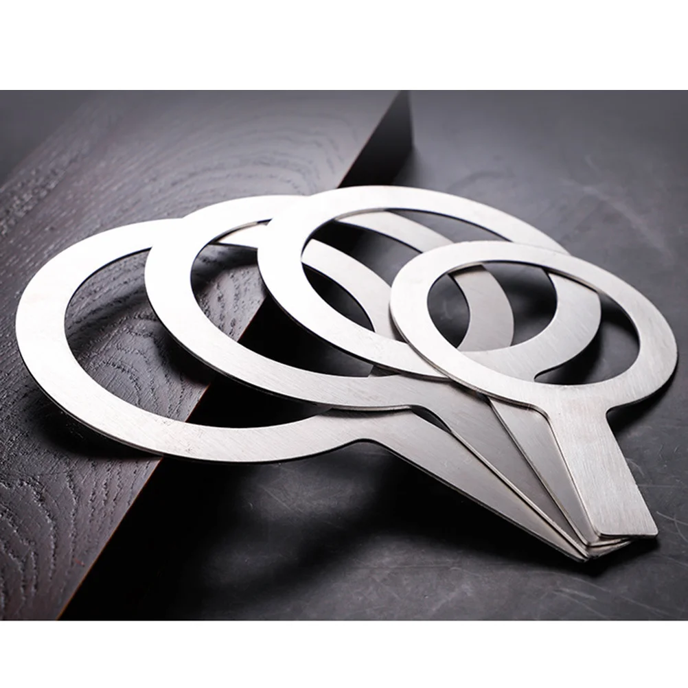 

Stainless Steel Milk Tea Ring 98Mm Aperture Baking Cup Cover Long Handle Tea Shop Cafe Dessert Cream Ring Protective Rim Tool