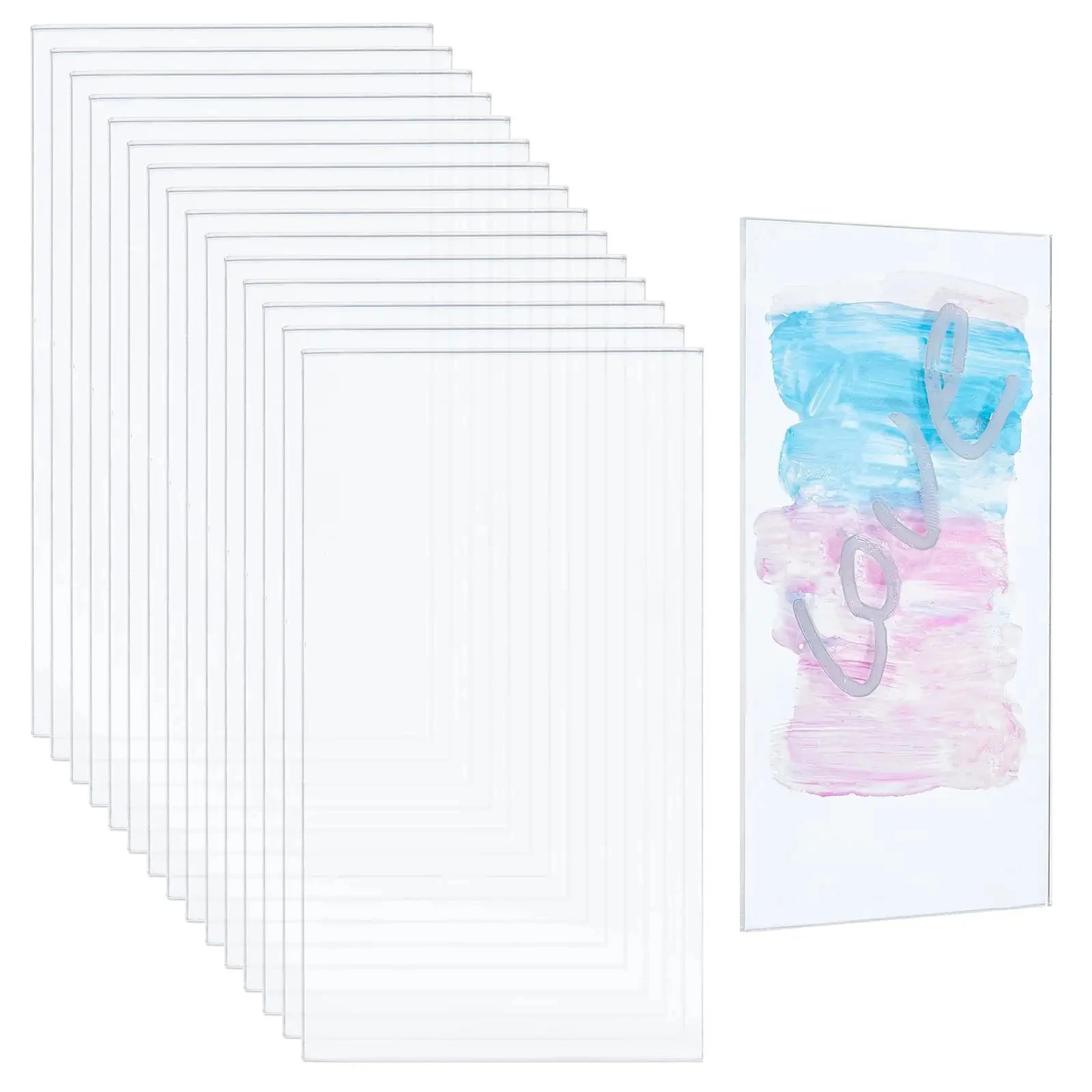 

20/30/50pcs Rectangle Acrylic Cards Clear Place Blanks Plates Transparent Table Seating Guest Name Sign Number Tiles Card Decor