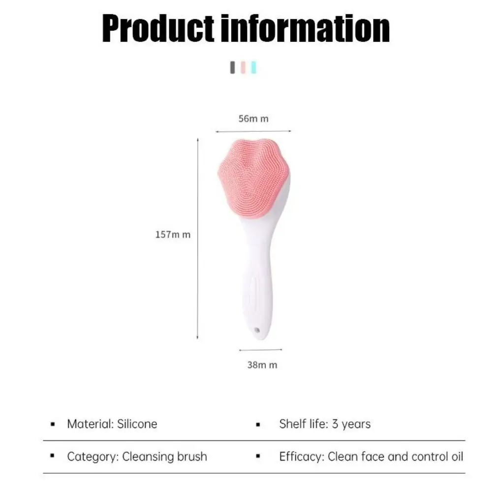 Cute Exfoliating Cat Paw Cleanser Brush Handheld Long Handle Silicone Massage Brush Soft Bristled Facial Deep Cleansing Brush