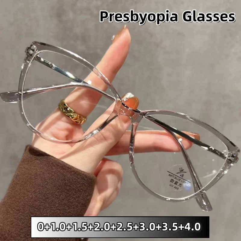 

Women's High-end Retro Cat-eye Anti-blue Light Ultra-light Reading Glasses Men's Trend Eye Protection Eyeglasses 0 To +4.0