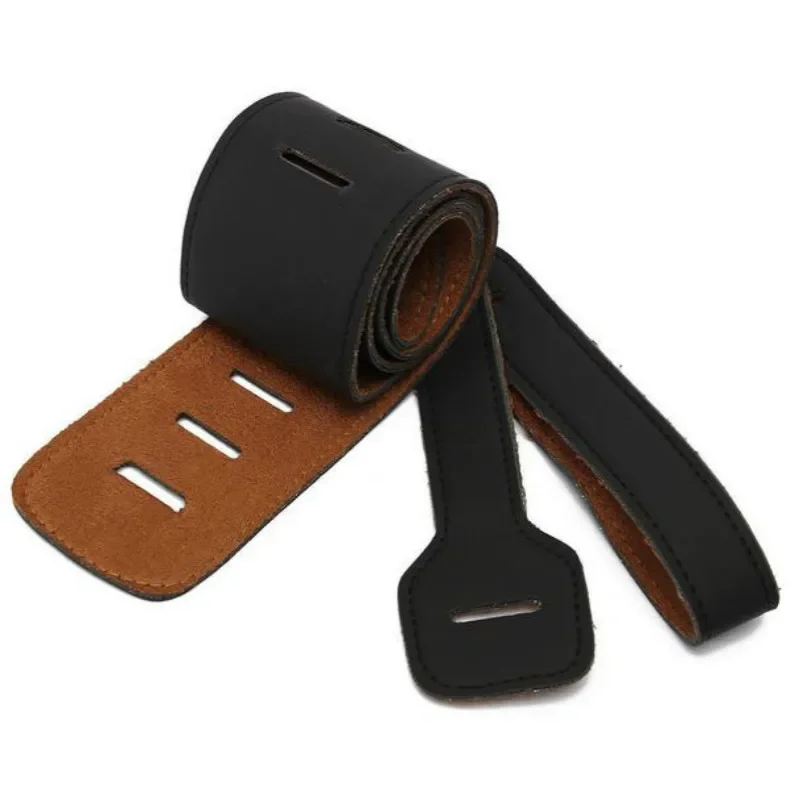 Electric Guitar Strap Padded Top Grain Leather with Adjustable Belt 110-130cm