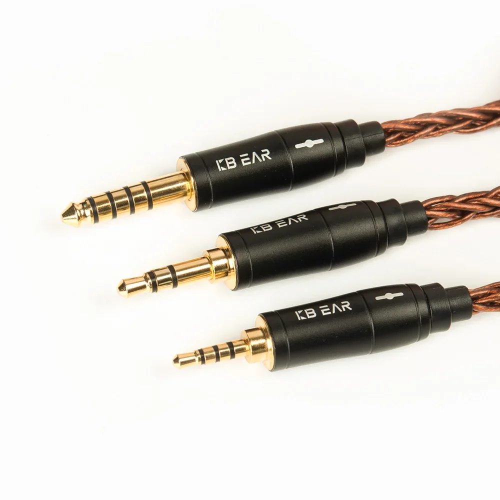 KBEAR 8 Core Oxygen-free Copper Earphone Cable 2.5/3.5/4.4MM MMCX/2PIN/QDC Headphone Connector For KZ Earbuds BL-03 Headset IEM