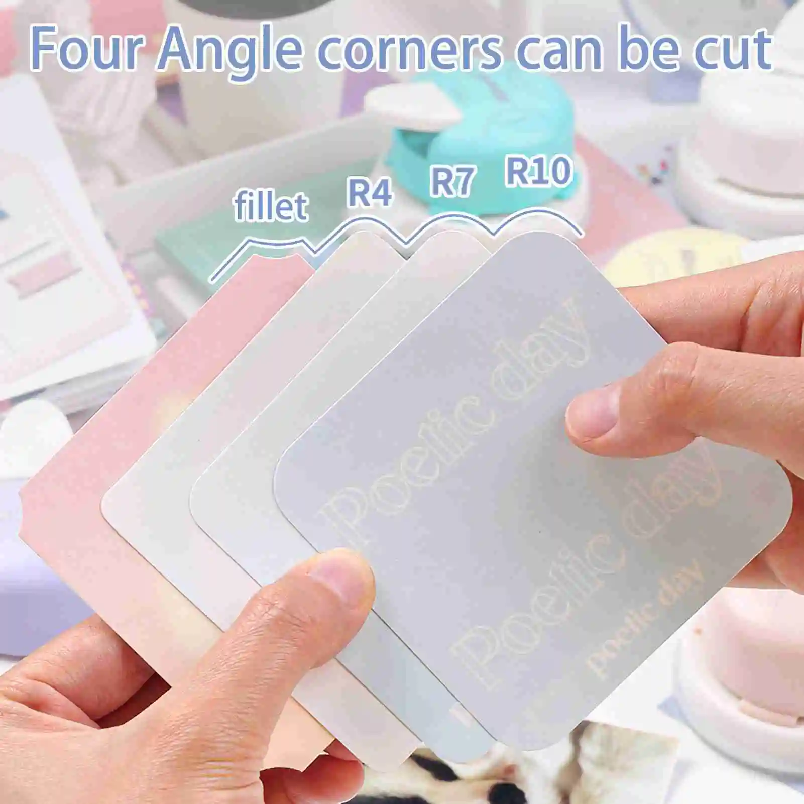 KW-TRIO Corner Rounder Punch 4 in1 R4/R7/R10mm+Inside Rounded Corner Paper Corner Trimmer Cutter for Card Craft Scrapbook Making