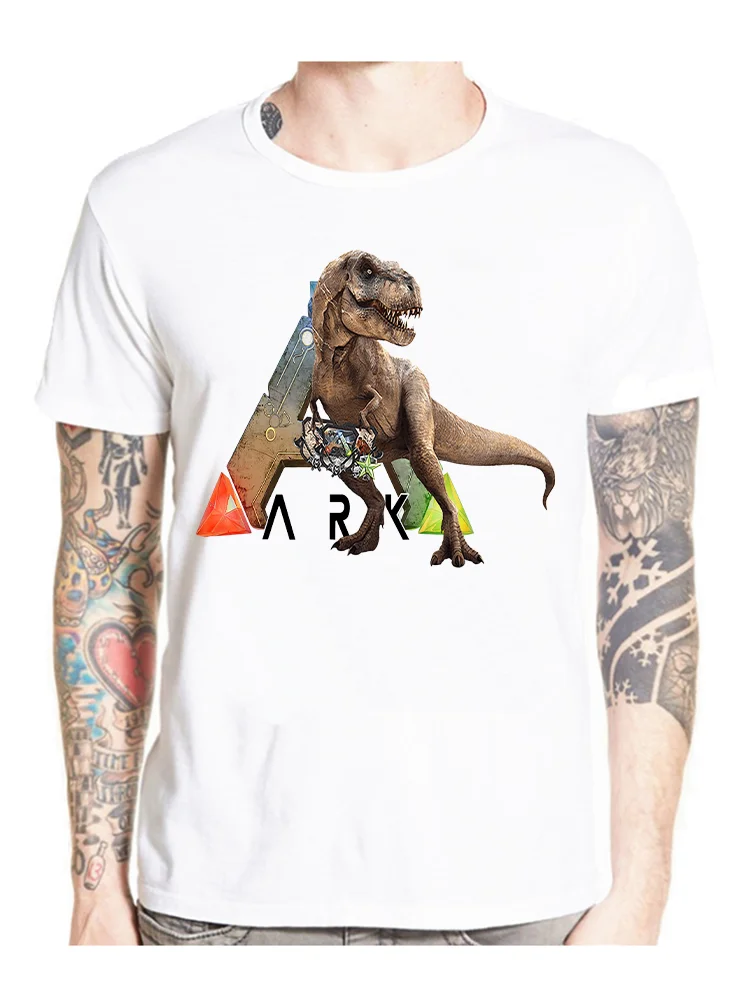 T Shirt Men Ark T-rex Ark Survival Evolved Casual T-Shirts Men's Short Sleeved Clothing Great Youth Navy Tee Shirt child tshirt