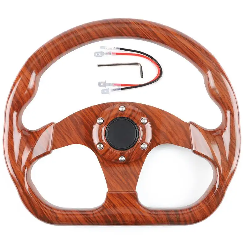 

Car Modified 13-inch Universal Mahogany Modified Steering Wheel D Type 330MM Universal Steering Wheel