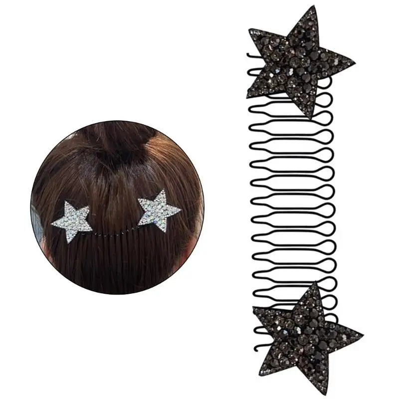 

39BB Hair Side Comb Decorative Hair Pins Bling Star Headpieces Hair Grips for Women Girls Party Gifts