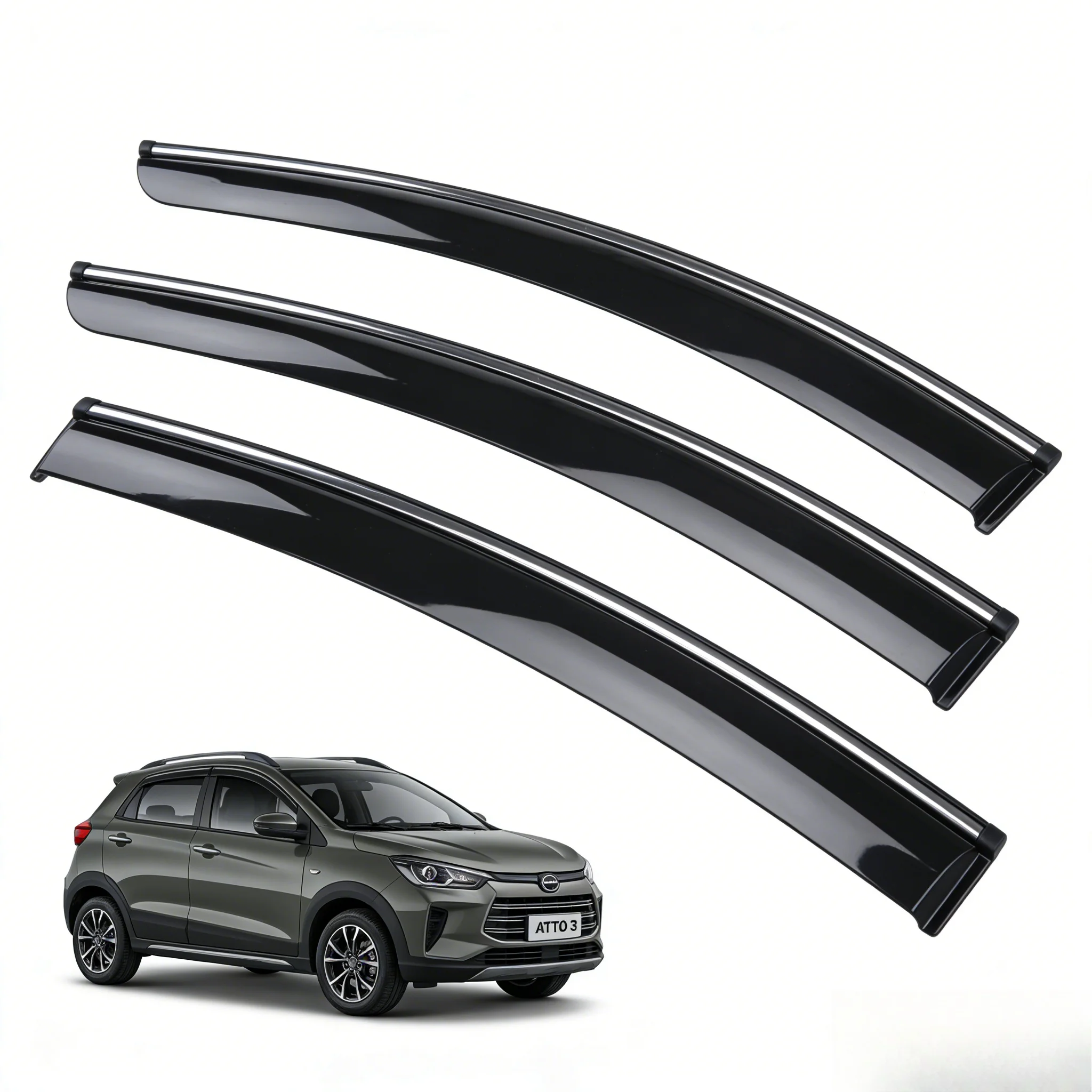 For BYD ATTO 3 / Yuan Plus 2022+ in-Channel Window Visors Car Side Rain Deflector Vent Guard