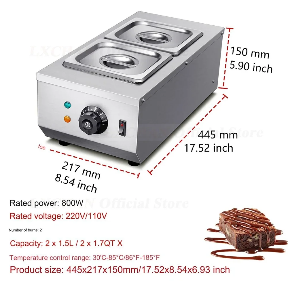 HomeWise Chocolate Melter con Control de Temperatura 30-85 ° C 3L de capacidad para fundir chocolate para hacer dulces/calentador de chocolate para hornear
