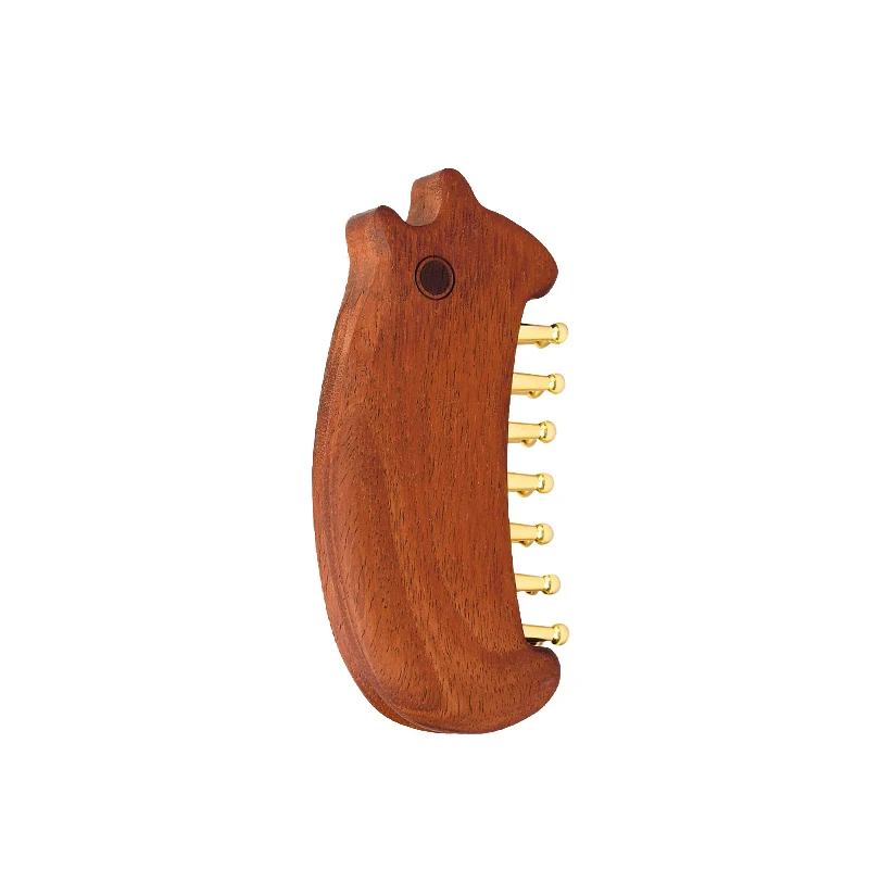 

Massage Comb Copper Head Gua Sha Comb Long Wooden Handle Sturdy Meridian Point Massager Brush Durable Chinese SPA Gua Sha Tool