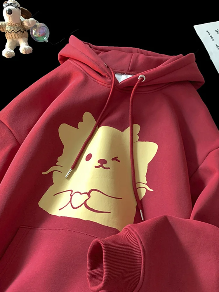 

American Retro 600g Heavyweight Hoodie Men's Rigorous Oversize Couple's Clothing Year of Dragon Chinese Zodiac Coat