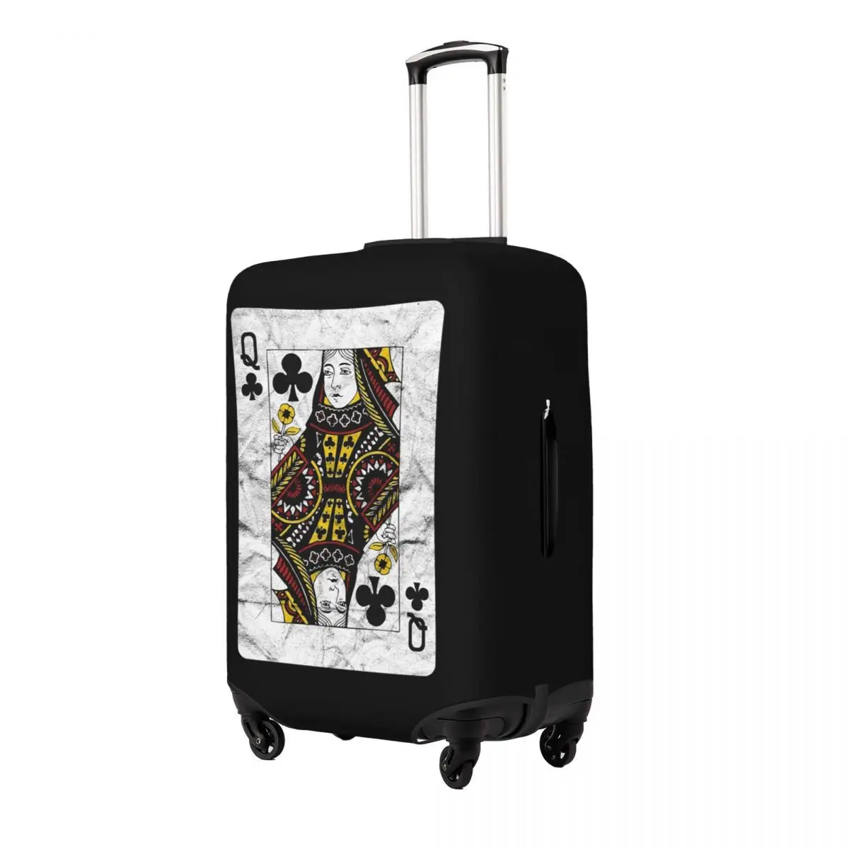 

Игральные карты Queen Clubs (сострепанный дизайн) Защитный чехол для чемодана Эластичные защитные чехлы для багажа для путешествий 18-32 дюймов