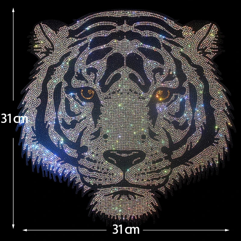 New Internet Celebrity Super Flash Tiger Head DIY Clothing Hot Diamond Patch