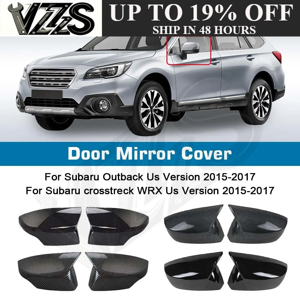 Car Decoration Carbon Fiber Glossy Black For US Subaru Outback Crosstrek WRX 2015-2017 Car Rearview Accessories