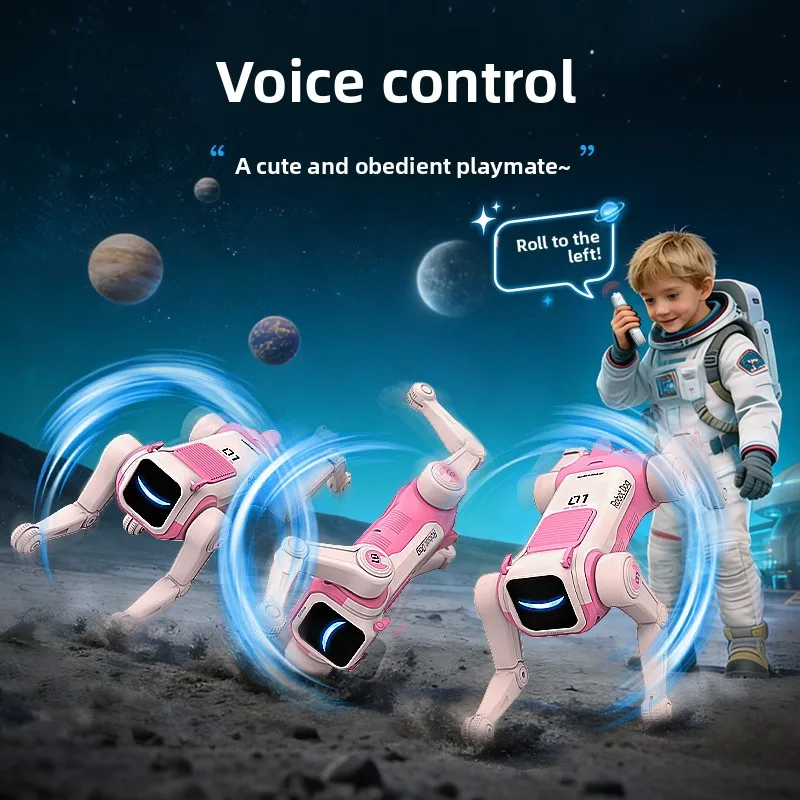 New intelligent AI robot dog interactive voice multilingual conversation artificial bionic remote control boy toy