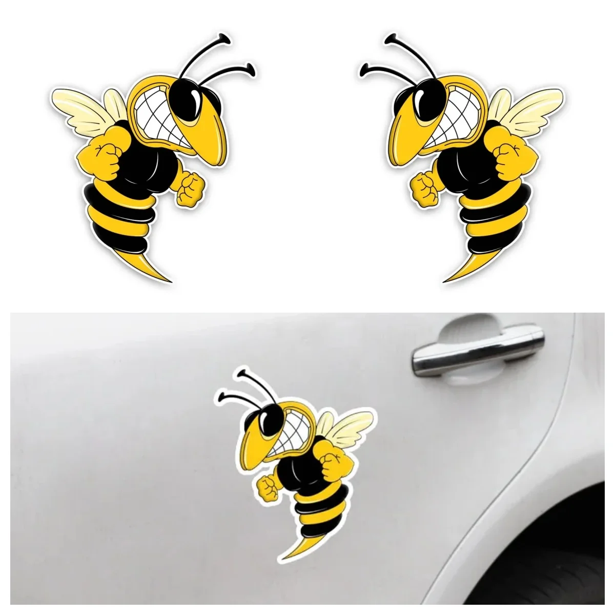 

Car Vinyl Decal Ferocious Bee Sticker Waterproof Removable for Car Motorcycle Laptop Auto Body Decoration