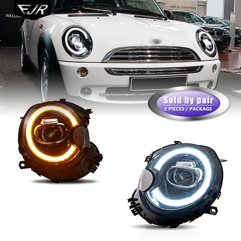 For BMW Mini R56 Headlight 2007-2013 R55 Modified LED Turn Signal High Low Beam Daytime Driving Light Car Front Head Lamp