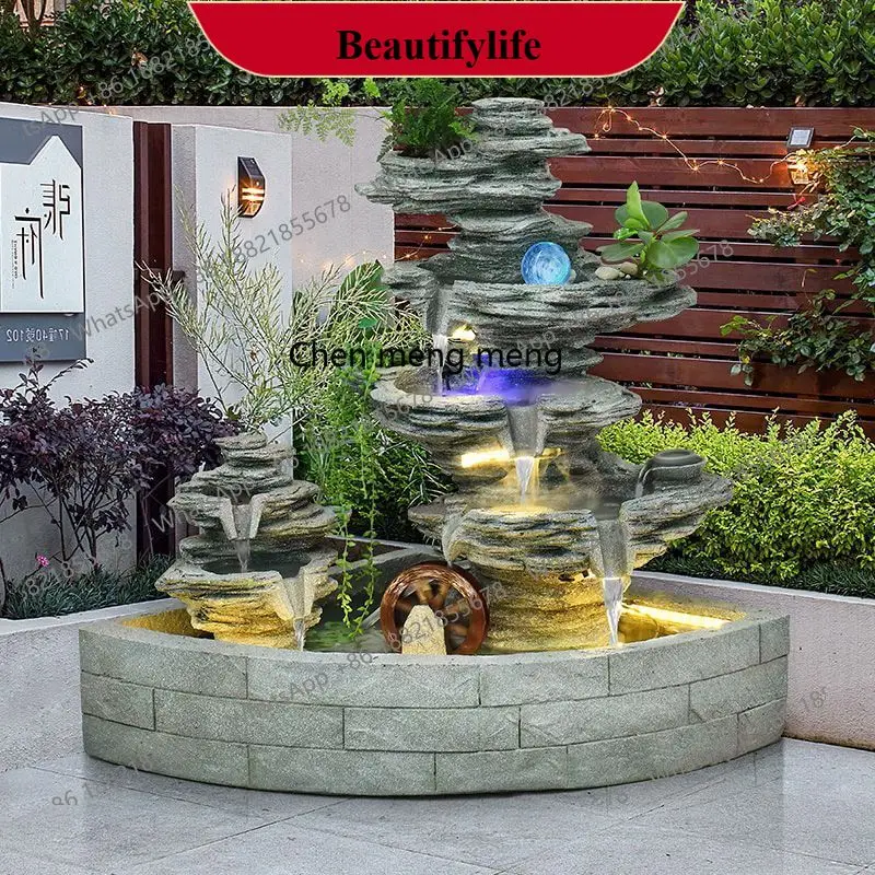 

E153 Garden fish pond landscaping decoration rockery flowing water fountain outdoor layout balcony circulating water feature orn