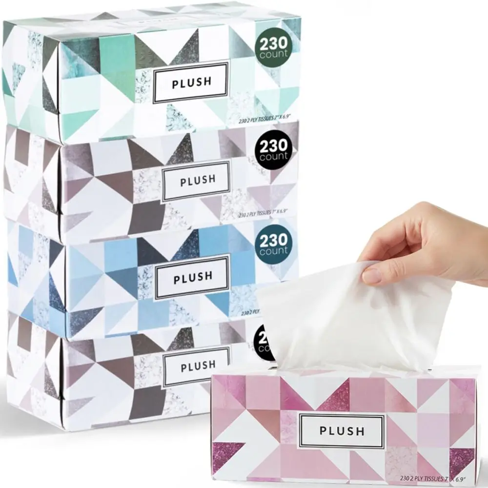 

Double-Layer Tissue 7 x 6.9 (5 Packs, 230 Sheets) - Strong & Absorbent - Ideal for Home, Office, and Travel
