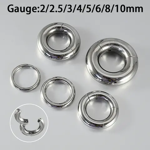 Anillo de acero quirúrgico 316L para tabique nasal, tamaño grande, alta calidad, tapón para oreja, joyería para Piercing de túnel de peso de oreja reforzada, 1 ud.