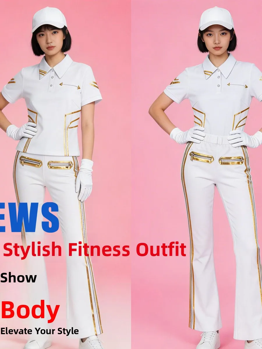 uniformes-deportivos-rojos-de-manga-corta-con-detalles-dorados-para-mujeres-maestras-estilo-adelgazante-ropa-de-algodon-de