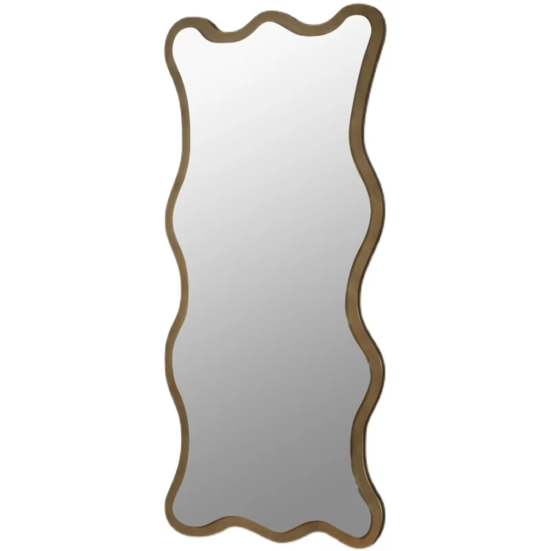 

New Chinese Style Full-Length Mirror, Light Luxury Entryway Floor Mirror, Bedroom Home Wall-Mounted Nordic Retro Dressing Mirror