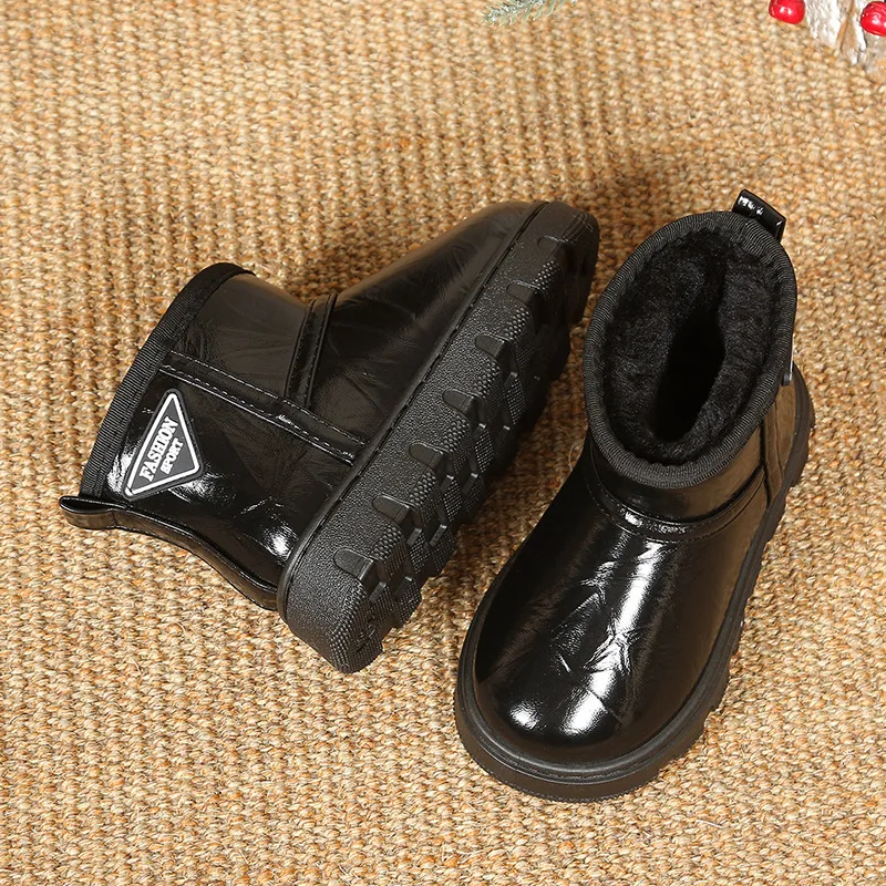 بوتاس ريترو الفتيات الأحذية 2025 شتاء جديد الاطفال حذاء الثلوج الراحة المضادة للانزلاق الفتيات حذاء من الجلد بسيط تنوعا حذاء طفل Zapatos