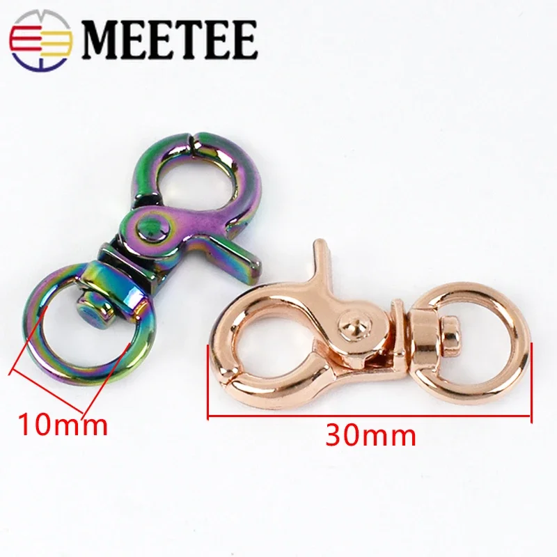 10mm Metal Strap Buckles for Bag Clip Buckle Handbag Swivel Lobster Clasp Keychain Snap Hooks DIY Carabiner Sewing Accessories