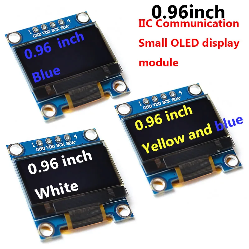 

0.96 inch Blue White Yellow and Blue IIC Communication Small OLED Display Module 51 Microcontroller