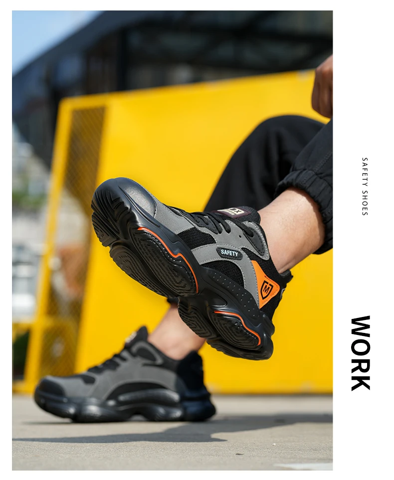 Work Safety Shoes Breathable Men Work Protective Sneakers Anti-Puncture Work Shoes Male Steel Toe Outside Sport Shoes