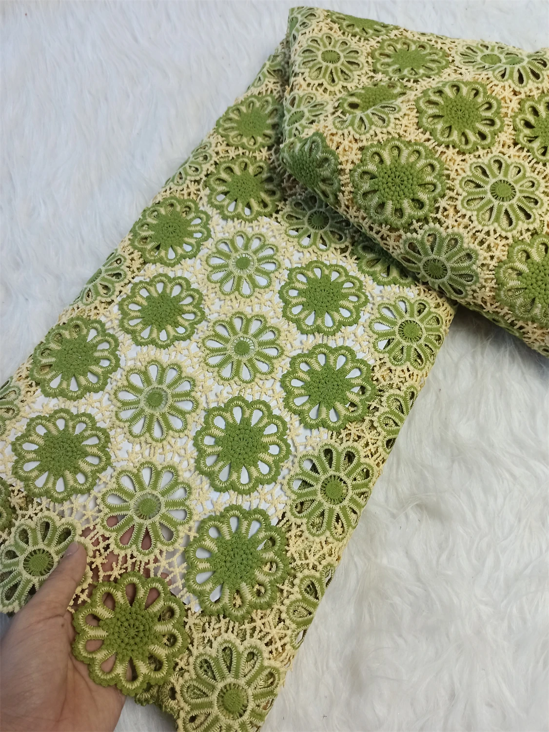 

Водорастворимый ажурный гипюровый шнур, кружево 2025, высокое качество, африканская двухцветная кружевная ткань, Новое поступление, нигерийский для женщин, свадьба