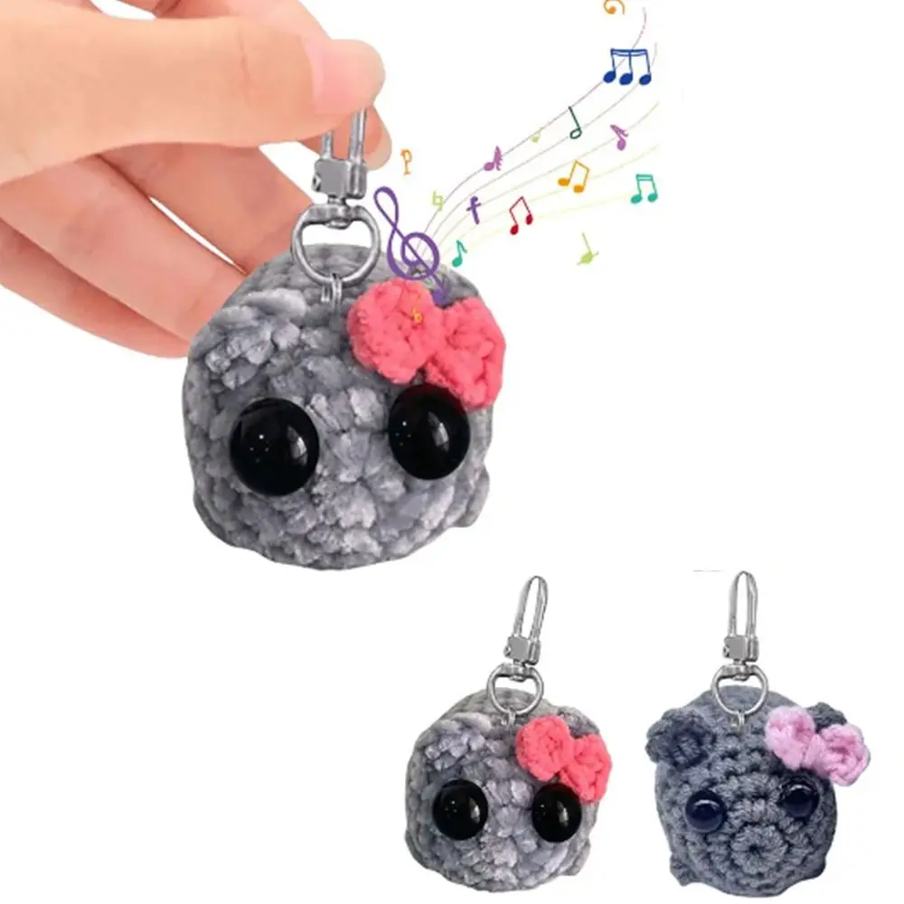 Creatieve Chenille Sad Hamster Hanger Gevulde Pop Hangende Ornament Tas Hanger met Geluid Muziek Auto Sleutelhanger Tas Accessoires